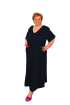 Plus size šaty s volánmi na rukávoch a mašľou vzadu - žlté a čierne